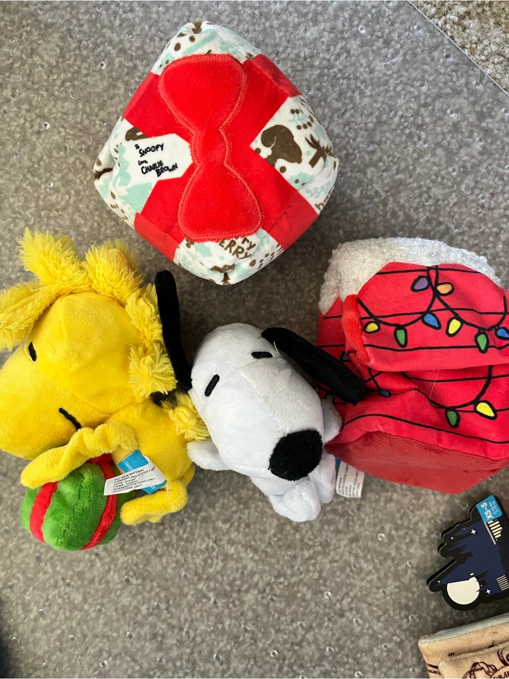 Barkbox dog toys snoopy Woodstock Christmas holiday chew XS S Gift present